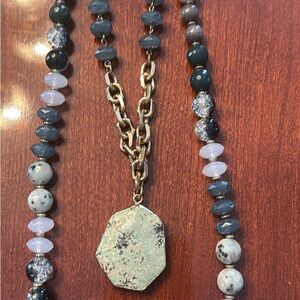 Elegant Gold and Blue Beaded Necklace